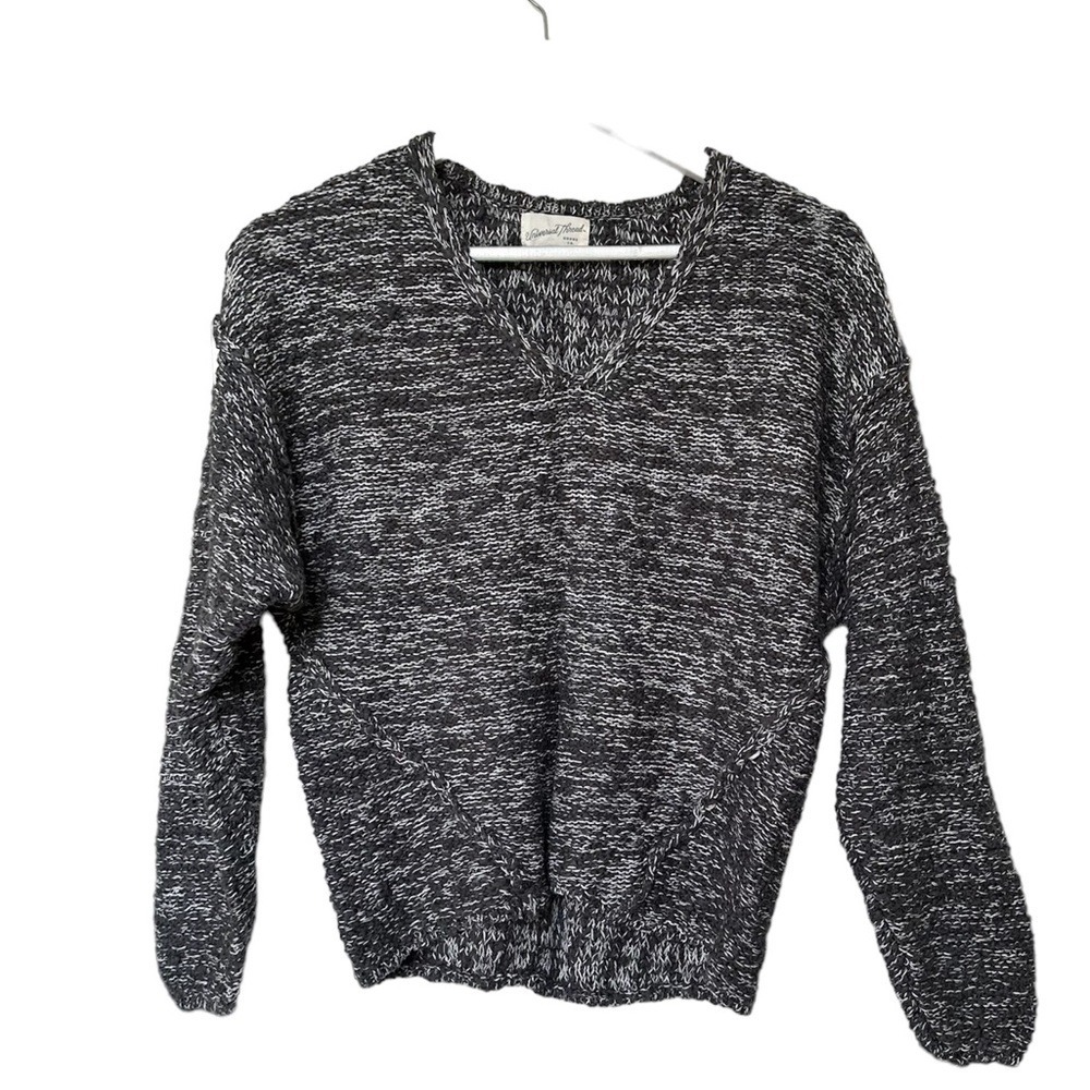 Universal Thread Gray Chunky VNeck Sweater Womens XS‎ Boho Office Fall